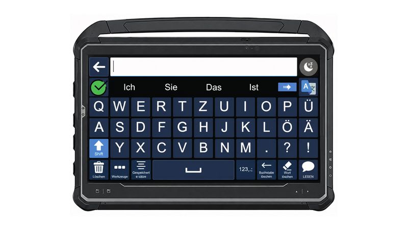 Sprachcomputer mit schriftbasierter Tastatur