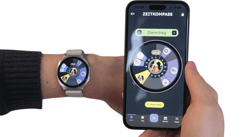 Zeitkompass Watch mit zugehöriger App